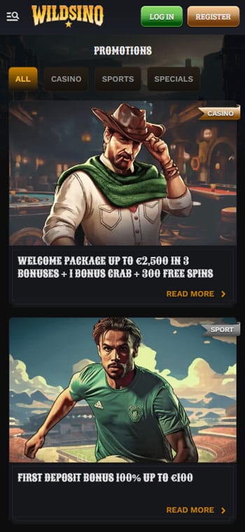 Wildsino Bonuses & Promotions on Mobile